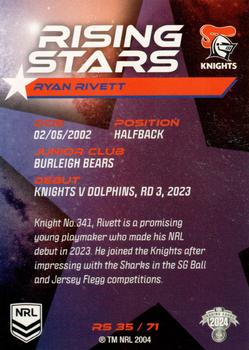 2024 NRL Traders Titanium - Rising Stars #RS35 Ryan Rivett Back